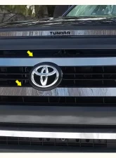Quality Automotive Accessories 2-Piece Stainless Steel Front Grille Accent Trim Toyota Tundra 2-Door 4-Door 2014-2020                                     - SG14145 - Image 3