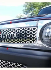 Quality Automotive Accessories 9-Piece Stainless Steel Front Grille Accent Trim Toyota FJ Cruiser 4-Door SUV 2007-2014                                     - SG27140 - Image 3