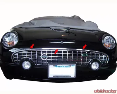 Quality Automotive Accessories 1-Piece Stainless Steel Front Grille Accent Trim Ford Thunderbird 2-Door Coupe Convertible 2002-2006 - SG43670