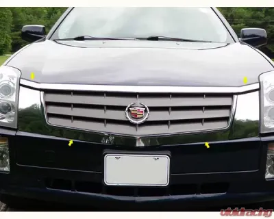 Quality Automotive Accessories 4-Piece Stainless Steel Front Grille Accent Trim Cadillac SRX 4-Door SUV 2004-2009 - SG44260