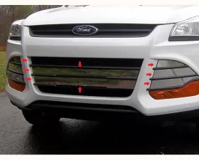 Quality Automotive Accessories 8-Piece Stainless Steel Front Grille Accent Trim Ford Escape 4-Door SUV 2013-2016