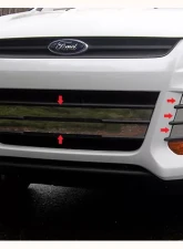 Quality Automotive Accessories 8-Piece Stainless Steel Front Grille Accent Trim Ford Escape 4-Door SUV 2013-2016                                     - SG53360 - Image 3