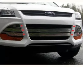 Quality Automotive Accessories 6-Piece Stainless Steel Front Grille Accent Trim Ford Escape 4-Door SUV 2013-2016