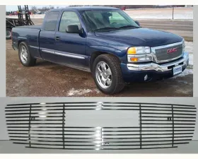 Quality Automotive Accessories 1-Piece Billet Grille Overlay GMC Sierra 2-Door 4-Door 1500 2500 2003-2006