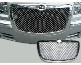 Quality Automotive Accessories 1-Piece Chrome Plated ABS plastic Billet Grille Overlay Chrysler 300 4-Door Sedan 2005-2010