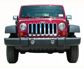 Quality Automotive Accessories 1-Piece Chrome Plated ABS plastic Grill Overlay Jeep Wrangler JK 2-Door 4-Door X Sahara Rubicon 2007-2018