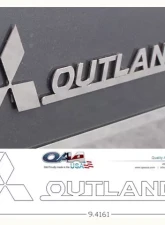 Quality Automotive Accessories 4-Piece Stainless Steel "OUTLANDER" Logo Decal Mitsubishi Outlander 4-Door SUV 2007-2009                                     - SGR27010 - Image 3