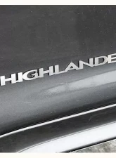 Quality Automotive Accessories 2-Piece Stainless Steel "HIGHLANDER" Logo Decal Toyota Highlander 4-Door SUV 2008-2013                                     - SGR28111 - Image 3