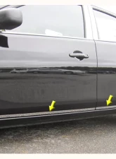 Quality Automotive Accessories 4-Piece Stainless Steel Rocker Panel Trim Lower Kit Nissan Versa 4-Door Sedan 2012-2019                                     - TH12531 - Image 3