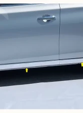 Quality Automotive Accessories 6-Piece Stainless Steel Rocker Panel Trim On the rocker Nissan Sentra 4-Door Sedan 2013-2015                                     - TH13575 - Image 3