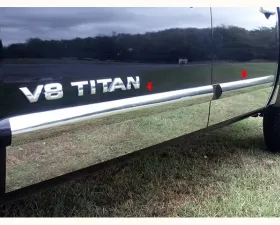 Quality Automotive Accessories 4-Piece Stainless Steel Rocker Panel Trim Insert Kit Nissan Titan 4-Door Crew Cab 2004-2015