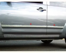 Quality Automotive Accessories 4-Piece Stainless Steel Rocker Panel Trim Lower Kit Mitsubishi Outlander 4-Door SUV 2007-2009