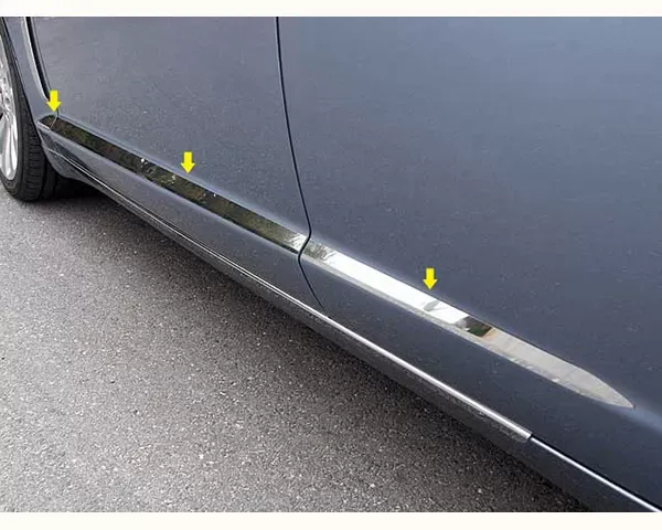 Quality Automotive Accessories 6-Piece Stainless Steel Rocker Panel Trim Insert Kit Jaguar XF 4-Door Sedan 2009-2015 - TH29099