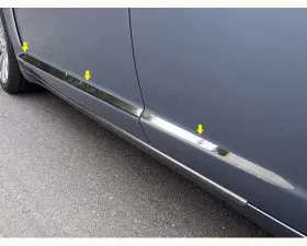 Quality Automotive Accessories 6-Piece Stainless Steel Rocker Panel Trim Insert Kit Jaguar XF 4-Door Sedan 2009-2015