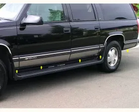 Quality Automotive Accessories 10-Piece Stainless Steel Rocker Panel Trim Full Kit Chevrolet Suburban 2-Door SUV NO Flares 1992-1999