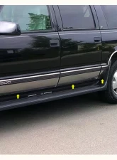 Quality Automotive Accessories 10-Piece Stainless Steel Rocker Panel Trim Full Kit Chevrolet Suburban 4-Door SUV w/Flares 1992-1999                                     - TH32199 - Image 3