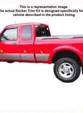 Quality Automotive Accessories 10-Piece Stainless Steel Rocker Panel Trim Full Kit Ford Ranger XLT Short Bed 1998-2012                                     - TH38325 - Image 3