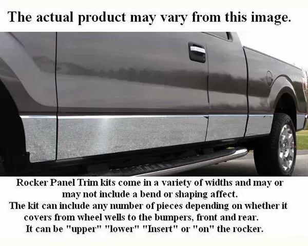 Quality Automotive Accessories 12-Piece Stainless Steel Rocker Panel Trim Full Kit Dodge Ram Quad Cab Short Bed 1998-2001 - TH38928