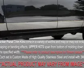 Quality Automotive Accessories 8-Piece Stainless Steel Rocker Panel Trim Upper Kit Chevrolet Silverado 4-Door Extended Cab Short Bed 2000-2002