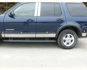 Quality Automotive Accessories 8-Piece Stainless Steel Rocker Panel Trim Full Kit Ford Explorer 4-Door SUV NO Flares 2002-2010