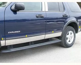 Quality Automotive Accessories 8-Piece Stainless Steel Rocker Panel Trim Full Kit Ford Explorer 4-Door SUV w/Flares 2006-2010