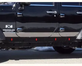 Quality Automotive Accessories 10-Piece Stainless Steel Rocker Panel Trim Lower Kit Jeep Wrangler JK 4-Door SUV 2007-2018