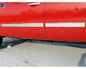 Quality Automotive Accessories 4-Piece Stainless Steel Rocker Panel Trim Insert Kit Chevrolet Silverado 4-Door Crew Cab 2007-2008