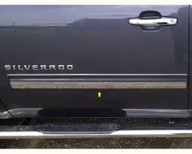 Quality Automotive Accessories 2-Piece Stainless Steel Rocker Panel Trim Insert Kit Chevrolet Silverado 2-Door Regular Cab 2009-2013