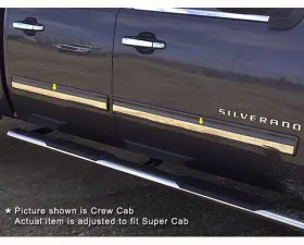 Quality Automotive Accessories 4-Piece Stainless Steel Rocker Panel Trim Insert Kit Chevrolet Silverado 4-Door Extended Cab 2009-2013