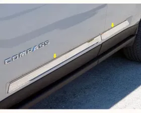 Quality Automotive Accessories 4-Piece Stainless Steel Rocker Panel Trim Insert Kit Jeep Compass 4-Door SUV 2011-2016