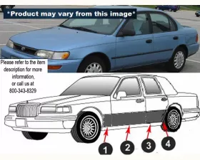 Quality Automotive Accessories 8-Piece Stainless Steel Rocker Panel Trim Full Kit Toyota Corolla 4-Door Sedan 1993-1997