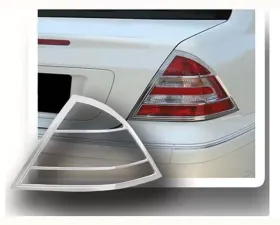 Quality Automotive Accessories 2-Piece Chrome Plated ABS plastic Tail Light Bezels Mercedes C Class 4-Door Sedan 2001-2007