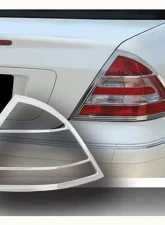 Quality Automotive Accessories 2-Piece Chrome Plated ABS plastic Tail Light Bezels Mercedes C Class 4-Door Sedan 2001-2007                                     - TL23081 - Image 3