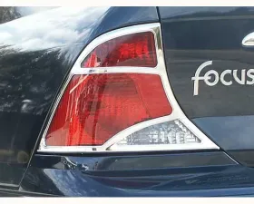 Quality Automotive Accessories 2-Piece Chrome Plated ABS plastic Tail Light Bezels Ford Focus 4-Door Sedan 1999-2004