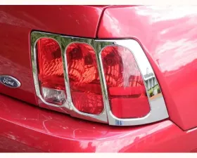 Quality Automotive Accessories 2-Piece Chrome Plated ABS plastic Tail Light Bezels Ford Mustang 2-Door Coupe Convertible 1999-2004