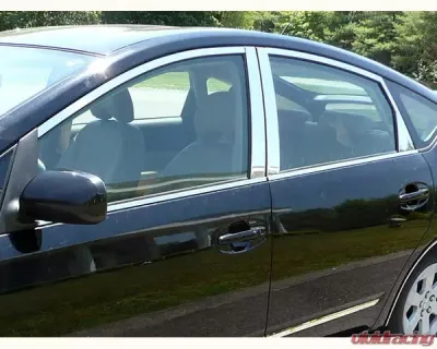 Quality Automotive Accessories 14-Piece Stainless Steel Window Trim Package Toyota Prius 4-Door Hatchback 2004-2009 - WP24135