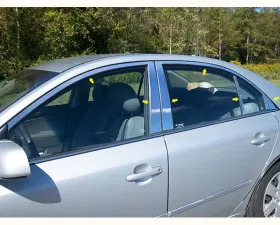 Quality Automotive Accessories 12-Piece Stainless Steel Window Trim Package Hyundai Sonata 4-Door Sedan 2006-2010