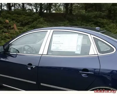Quality Automotive Accessories 16-Piece Stainless Steel Window Trim Package Hyundai Elantra 4-Door Sedan 2007-2010 - WP27340
