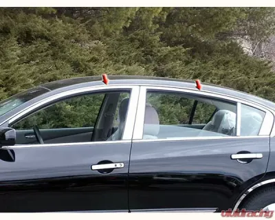 Quality Automotive Accessories 4-Piece Stainless Steel Window Trim Package Nissan Altima 4-Door Sedan 2007-2010 - WP27552