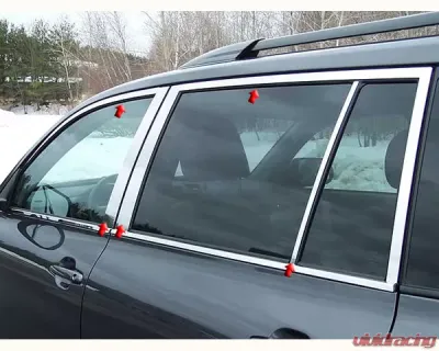 Quality Automotive Accessories 10-Piece Stainless Steel Window Trim Package Toyota Highlander 4-Door SUV 2008-2013 - WP28111