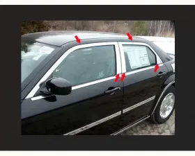 Quality Automotive Accessories 10-Piece Stainless Steel Window Trim Package Chrysler 300 4-Door Sedan Base Model only 2005-2010
