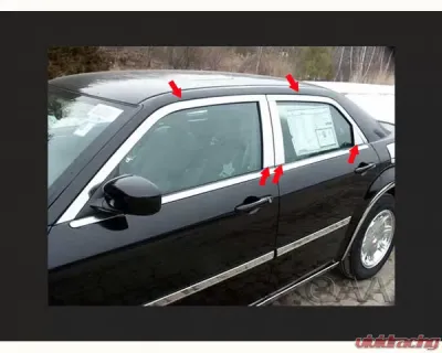 Quality Automotive Accessories 10-Piece Stainless Steel Window Trim Package Chrysler 300 4-Door Sedan Base Model only 2005-2010 - WP45760