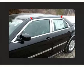 Quality Automotive Accessories 4-Piece Stainless Steel Window Trim Package Chrysler 300 4-Door Sedan Base Model only 2005-2010