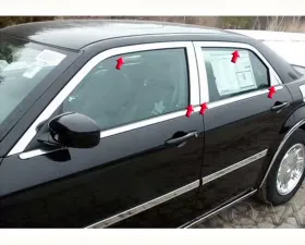 Quality Automotive Accessories 10-Piece Stainless Steel Window Trim Package Chrysler 300 4-Door Sedan C-Model only 2005-2010