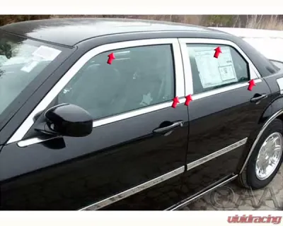 Quality Automotive Accessories 10-Piece Stainless Steel Window Trim Package Chrysler 300 4-Door Sedan C-Model only 2005-2010 - WP45766