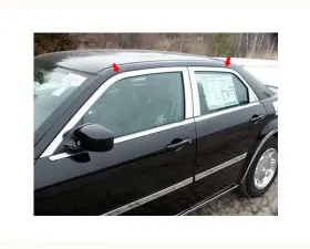 Quality Automotive Accessories 4-Piece Stainless Steel Window Trim Package Chrysler 300 4-Door Sedan C-Model only 2005-2010