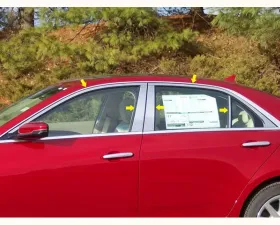 Quality Automotive Accessories 10-Piece Stainless Steel Window Trim Package Cadillac CTS 4-Door Sedan 2014-2019