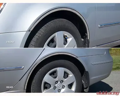 Quality Automotive Accessories 4-Piece Stainless Steel Wheel Well Accent Trim Hyundai Sonata 4-Door Sedan 2006-2010 - WQ26360