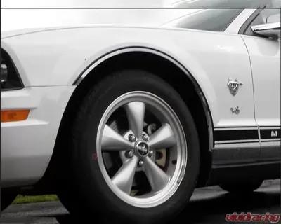 Quality Automotive Accessories 4-Piece Stainless Steel Wheel Well Accent Trim Ford Mustang 2-Door Coupe Convertible 2005-2009 - WQ45351