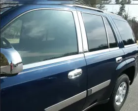 Quality Automotive Accessories 10-Piece Stainless Steel Window Sill Trim Set Chevrolet Trailblazer 4-Door SUV 2002-2008